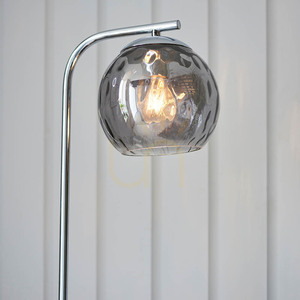 Endon Dimple 97978 Floor Lamp, Chrome and Smoked Glass, 150 cm, E27 small 3