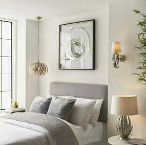 Endon Delphine Table Lamp Silver Leaf, Ivory Shade 55 cm E27 98046 small 2