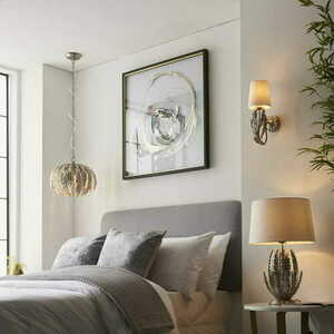 Endon Delphine Table Lamp Silver Leaf, Ivory Shade 55 cm E27 98046 small 3
