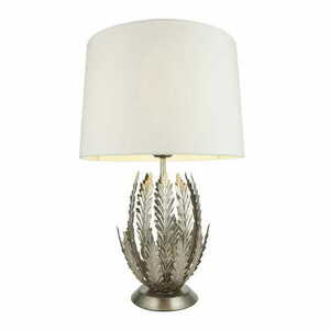 Endon Delphine Table Lamp Silver Leaf, Ivory Shade 55 cm E27 98046 small 0