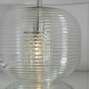 Endon Westcombe Standing Lamp 98086 White Glass Fabric E27 44.5cm small 5