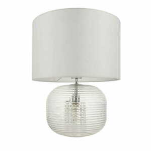 Endon Westcombe Standing Lamp 98086 White Glass Fabric E27 44.5cm small 6