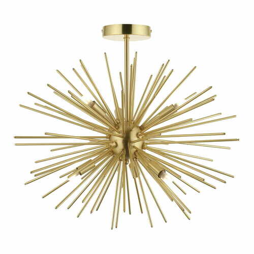 Check Endon Orta Brass 6-Light G9 LED Ceiling Light 54cm