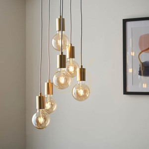 Studio Pendant Light Endon 98136 Gold Steel 6-Light E27 Adjustable small 2