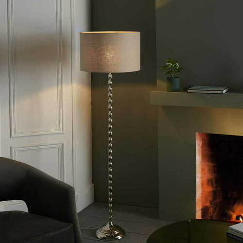 Check Endon Suki Nickel Steel Floor Lamp 98263