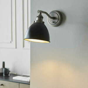 Endon Franklin 98751 adjustable E14 wall light, matt black and aged pewter finish small 2