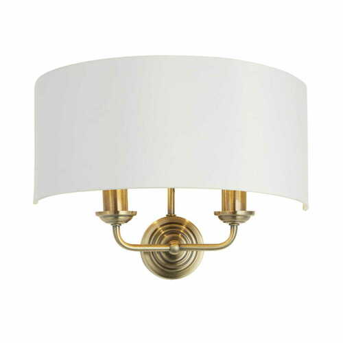 Check Endon Highclere Brass White 2-Light E14 Indoor Wall Lamp 98937