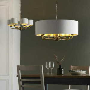 Endon Highclere 98938 Antique Brass Vintage White 8-Light Pendant 70 cm small 2