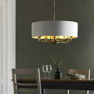 Endon Highclere 98938 Antique Brass Vintage White 8-Light Pendant 70 cm small 4