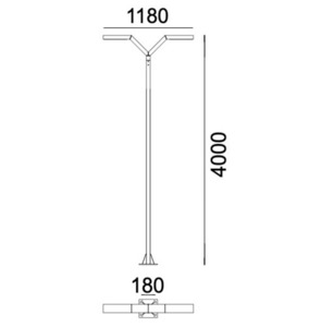 Garden/park lantern TRYSIL 1047BL Black RAL-9005 400cm 23.3W 4000K - NORLYS small 2