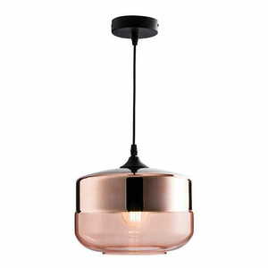 Endon Willis Copper Black Glass Pendant Light 25cm E27 60182 small 3