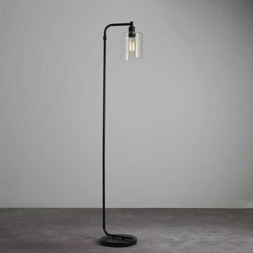 Check Endon Toledo Black Glass Floor Lamp 152cm 95456