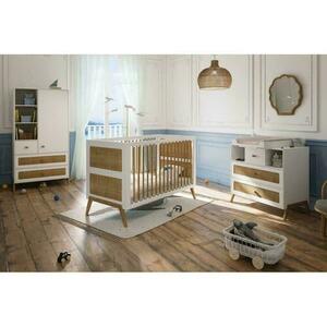 Marelia Multi-Evolutive Bed Rattan 70 x 140 - Neige small 1
