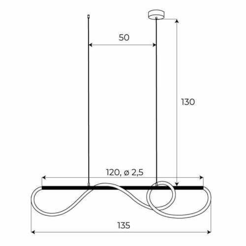 Check Pendant Light Max Light Laguna P0512 Black LED 30W 120 cm