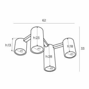 Laxer C0230 ceiling lamp white 5xGU10 metal Max Light small 2