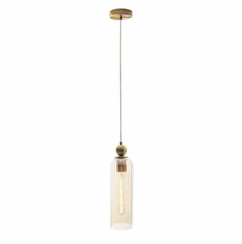 Check Pendant Light Max Light Campanila P0510 Brass Amber Glass E27 10 cm