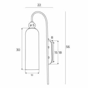 Max Light Campanila W0332 Gold Champagne Glass Wall Light E27 56 cm small 2