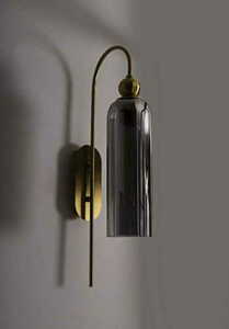 Wall Light Max Light Campanila W0333 Brass Smoked Glass E27 small 2