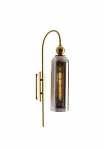 Wall Light Max Light Campanila W0333 Brass Smoked Glass E27 small 0