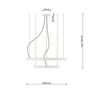 Chandelier RIO 2 55/78 white LED 3000K Thoro small 3
