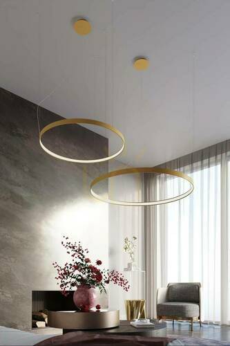Check Chandelier RIO 55 golden LED 4000K Thoro
