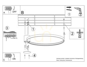 Ceiling lamp RIO 78 golden LED 3000K Thoro small 10
