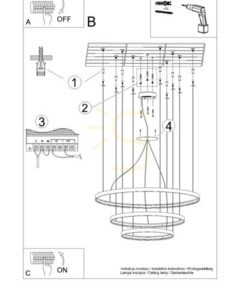 Chandelier RIO 3 55/78/110 golden LED 4000K Thoro small 5