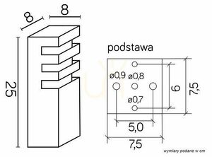 Outdoor Post Light SU-MA RADO 3 AL Silver Aluminum LED 18W 25 cm IP54 small 3