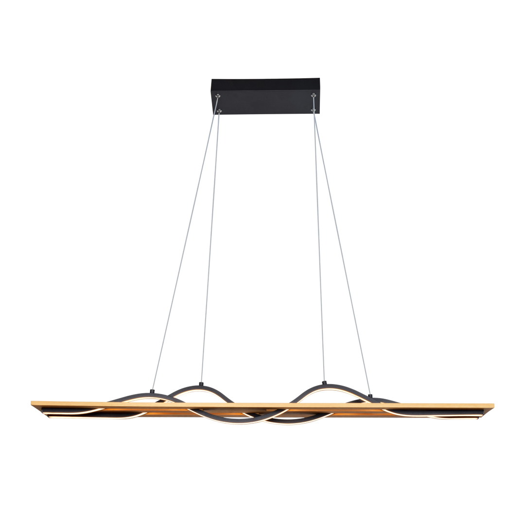 Italux Conato LED 2-Point Black Pendant Light 98 cm PND-23848-30W-BK-GD