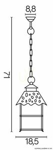 Outdoor Pendant Light SU-MA Cadiz K 1018/1/Z Black Patina Aluminum Glass small 2