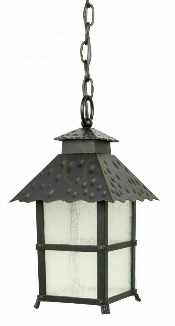 Outdoor Pendant Light SU-MA Cadiz K 1018/1/Z Black Patina Aluminum Glass