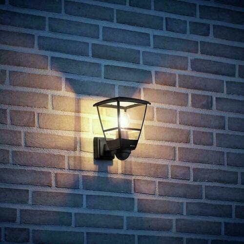 Check Black STEINEL L 10 S 084769 outdoor wall light with motion sensor, E27 IP44