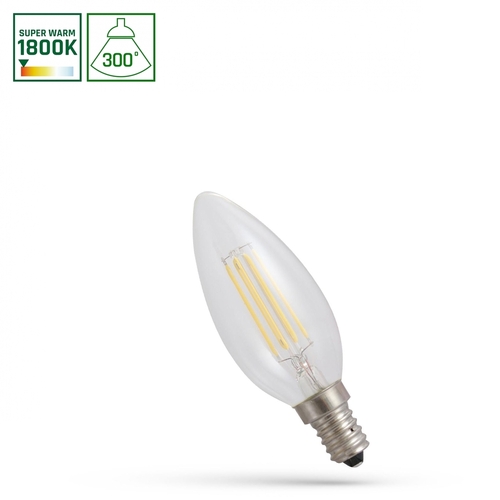 Check Led Candle E 14 230 V 4 W Cog 1800 K Clear Spectrum