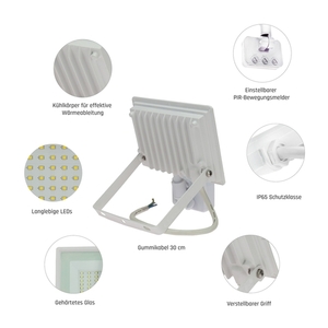 Noctis Lux 3 Floodlight 30 Ww 230 V Ip44 150x190x53mm White Pir Motion Sensor small 8