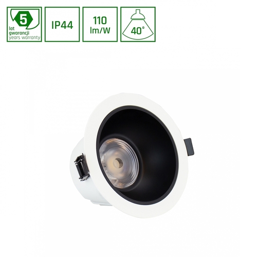 Check Orbito Downlight 6 20 Ww 230 V 40st Ip44 Ra90 Ugr<19 139 X85 Mm White/Black Mat Circle. Power Adjustment 5 L