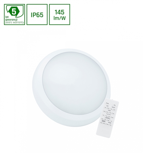 Check Nymphea City Pro 2 24/30 W Cct 230 V 120st Ip65 Ik08 Fi320x80mm White Round Sensor With Remote Control 5 Years