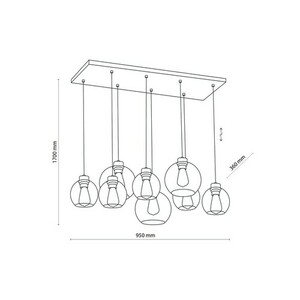 Cubus Graphite Pendant Lamp 8 Pł small 9