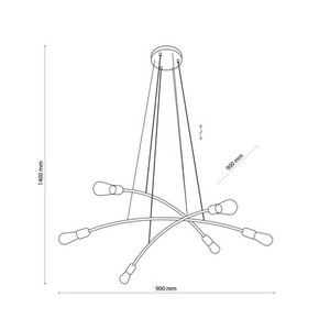 Helix Black Pendant Lamp 6 Pł small 5