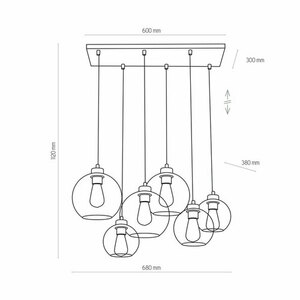 Cubus Pendant Lamp 6 Pł Graphite small 4
