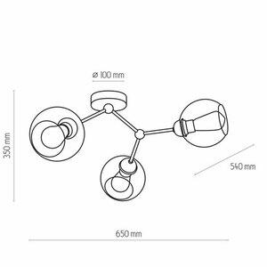 Fairy Ceiling Lamp 3 Pł Black small 3