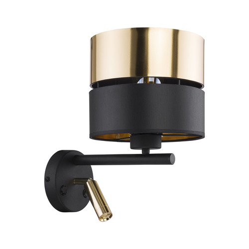 Check Hilton Black/Gold Wall lamp 2Xe27+Led