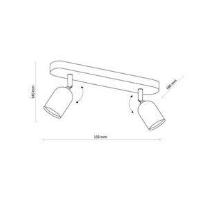 Top Ceiling Lamp 2 Pł Black/Chrome small 7