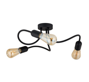 Wave Black Ceiling Lamp 3 Pł E27 small 1