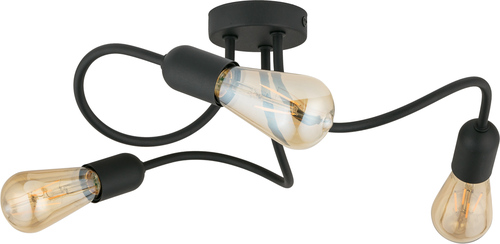 Check Wave Black Ceiling Lamp 3 Pł E27