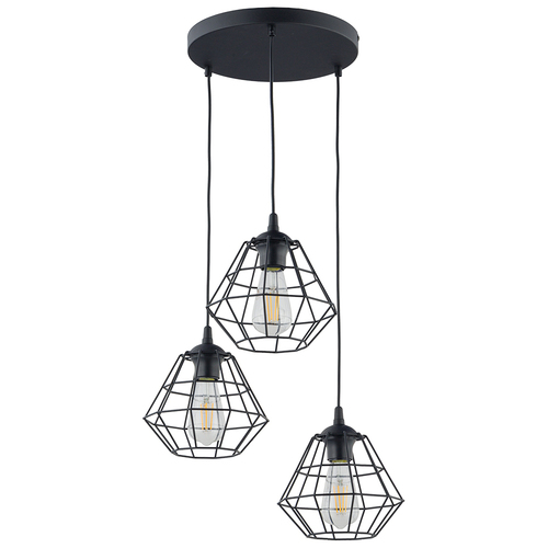 Check Diamond New Black Pendant Lamp 3 Pl.