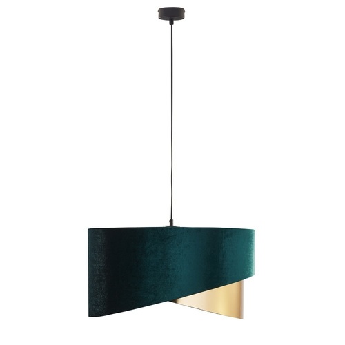 Check Tercino Green/Gold Pendant Lamp 3 Plate Beveled 500