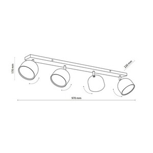 Altea White Ceiling Lamp 4 Pł + Light Bulbs small 4