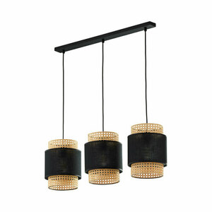 Boho Black Pendant Lamp 3 Pł Strip. small 0