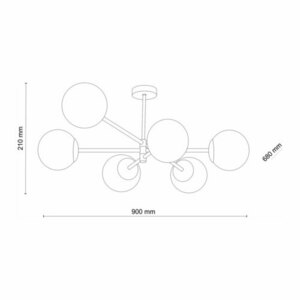 TK-Lighting Sarius Black Ceiling Light 6-Light Adjustable G9 White Glass small 4