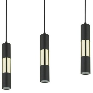 Vivien Black/Gold Pendant Lamp 3 Pł Strip. small 3